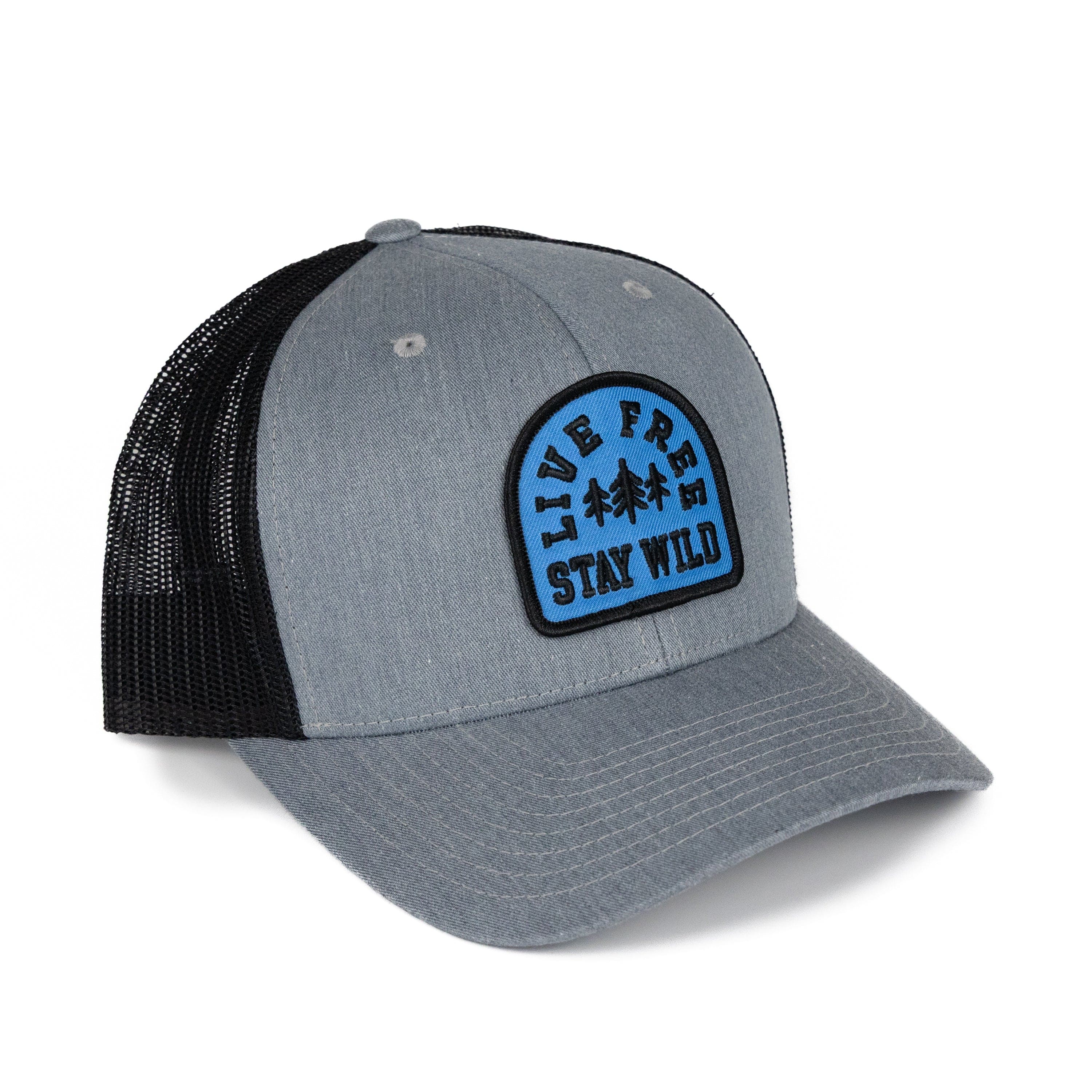 TriPine Trucker Hat Heather Gray/ Black Live Free Stay Wild Trucker Hat