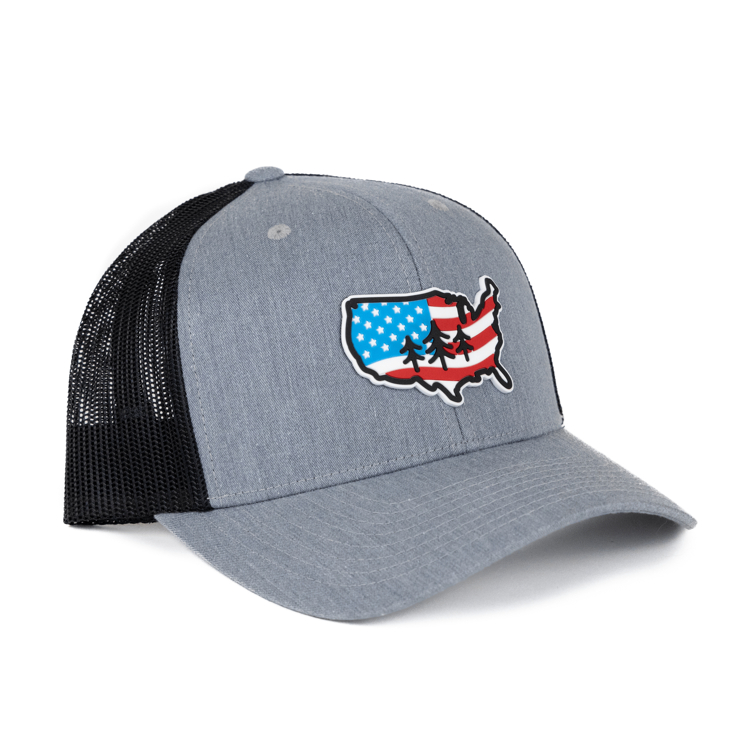 TriPine Trucker Hat Heather Gray/ Black TriPine Flag Trucker Hat
