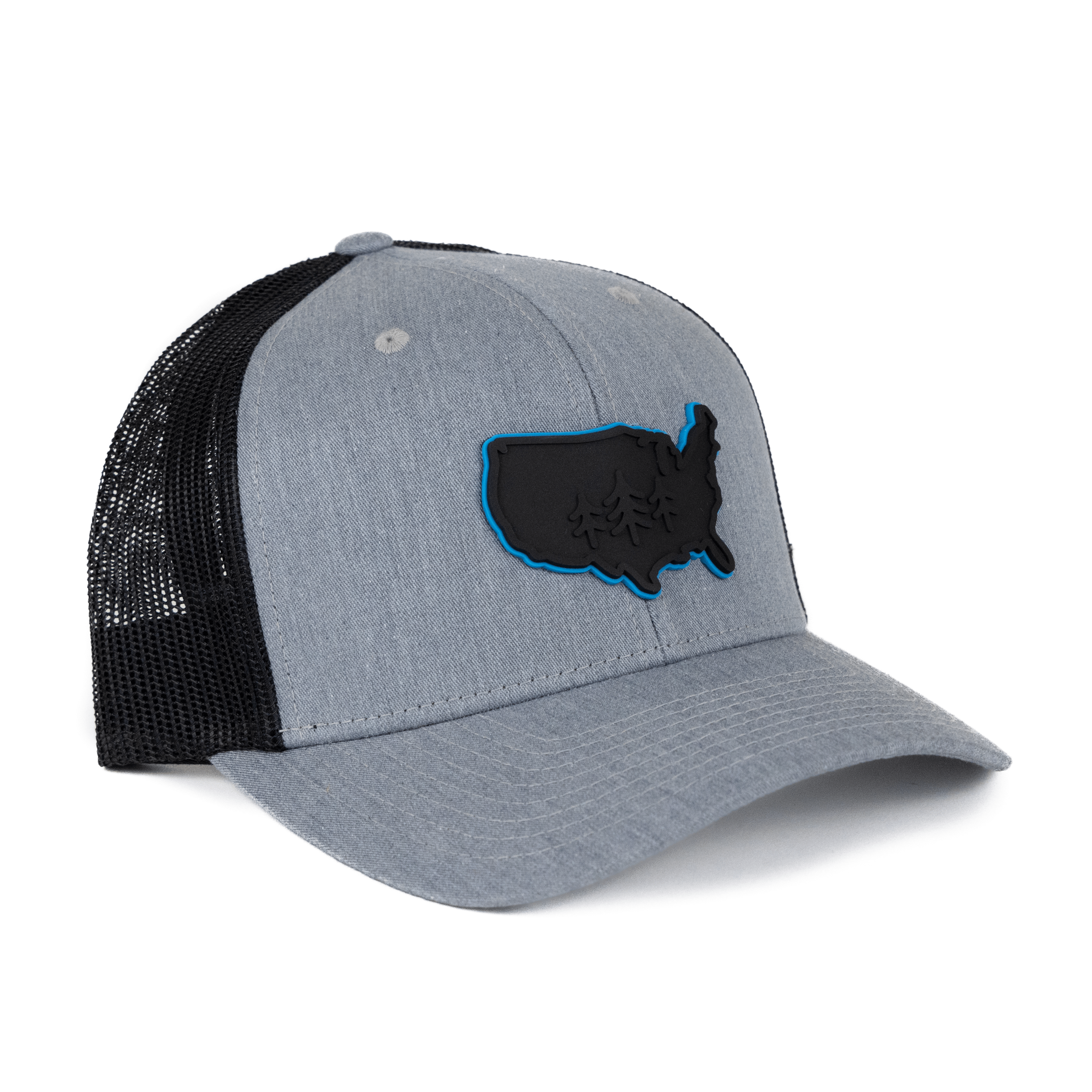 TriPine Trucker Hat Heather Gray/ Black USA TriPine Trucker Hat