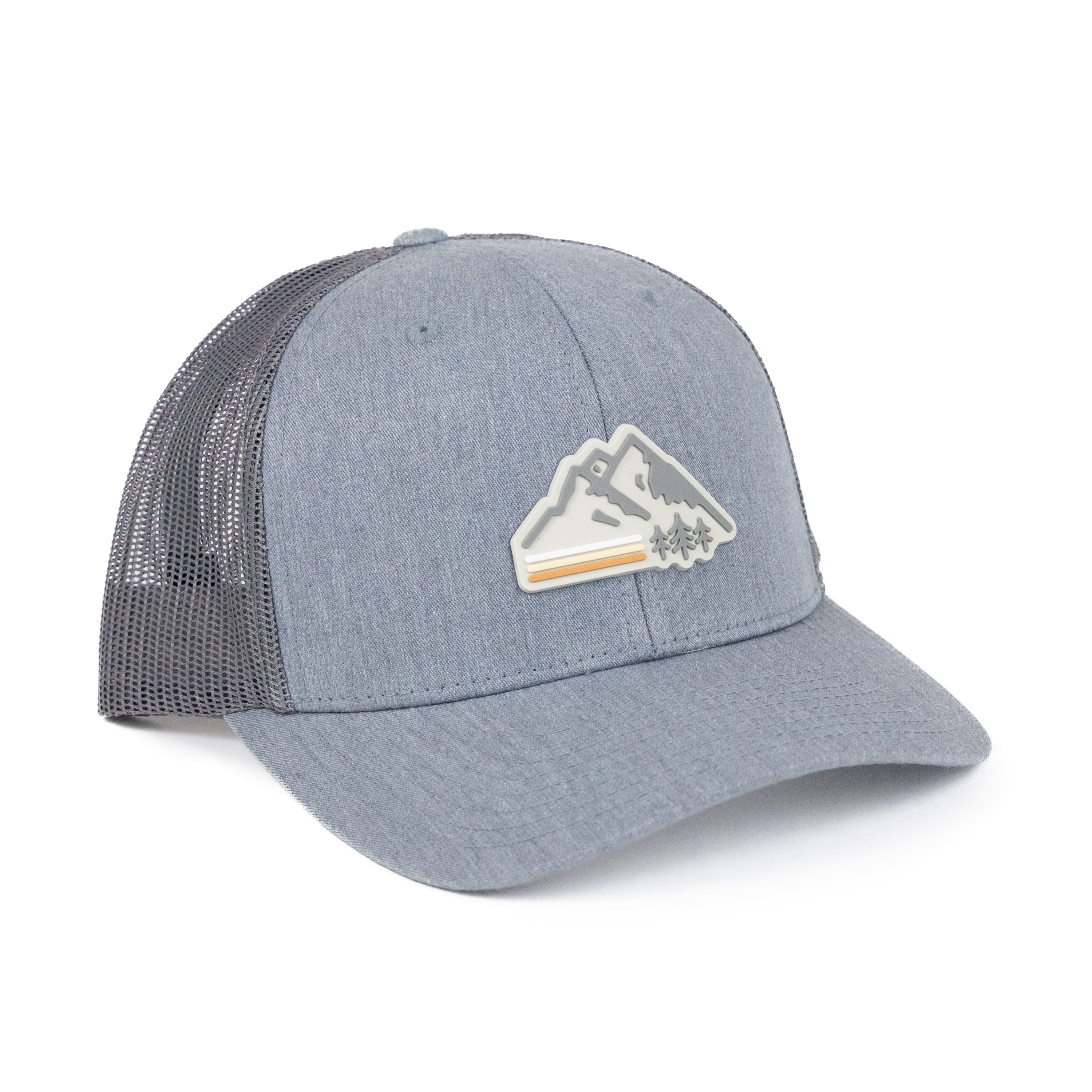 TriPine Trucker Hat Heather Gray/ Light Steel Retro Mountain Trucker Hat