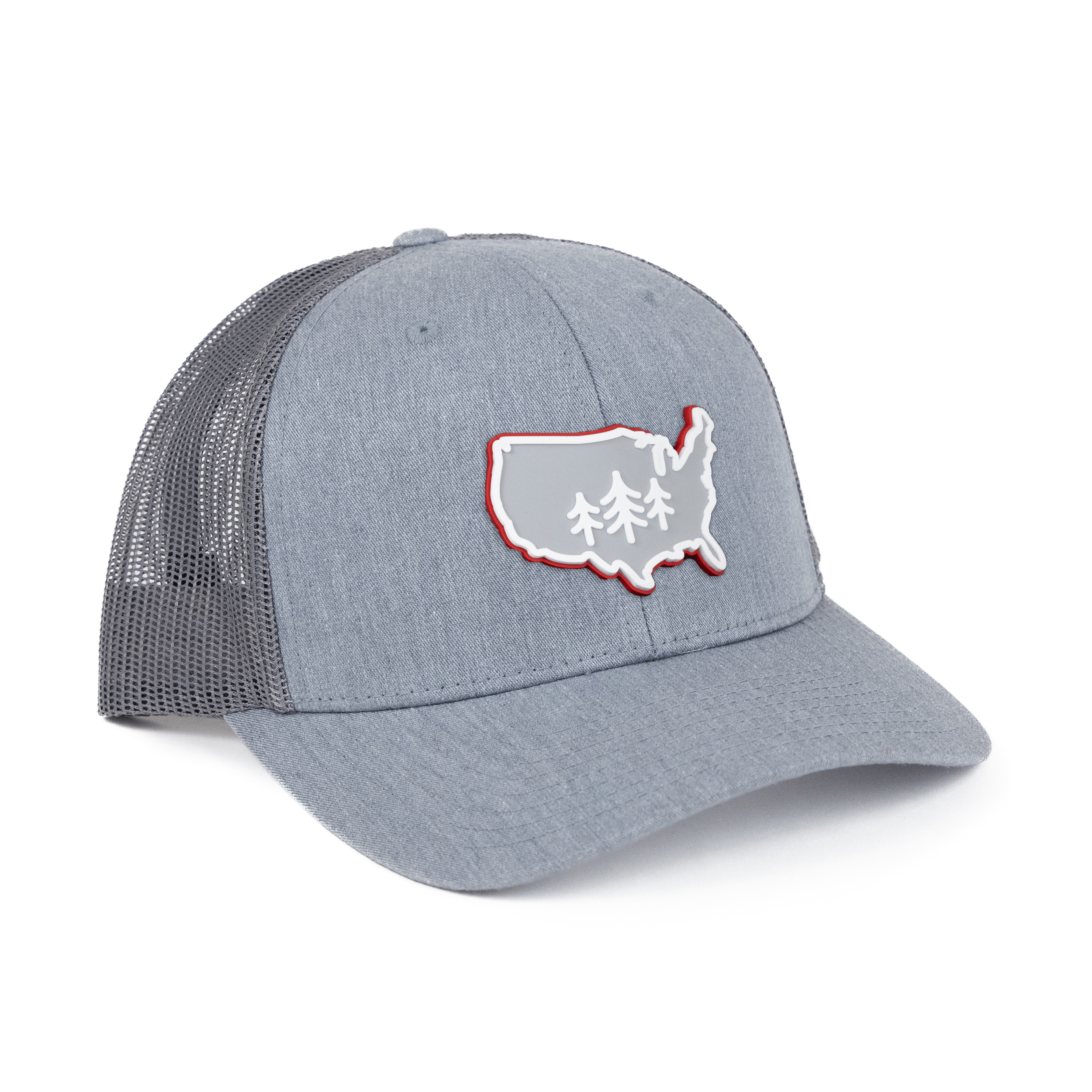 TriPine Trucker Hat Heather Gray/ Light Steel USA TriPine Trucker Hat