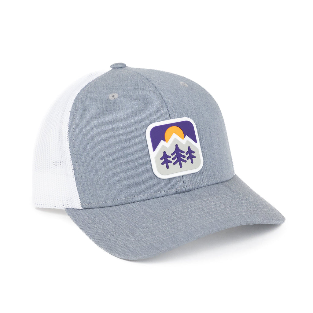 TriPine Trucker Hat Heather Gray/White Peaks & Pines Trucker Hat