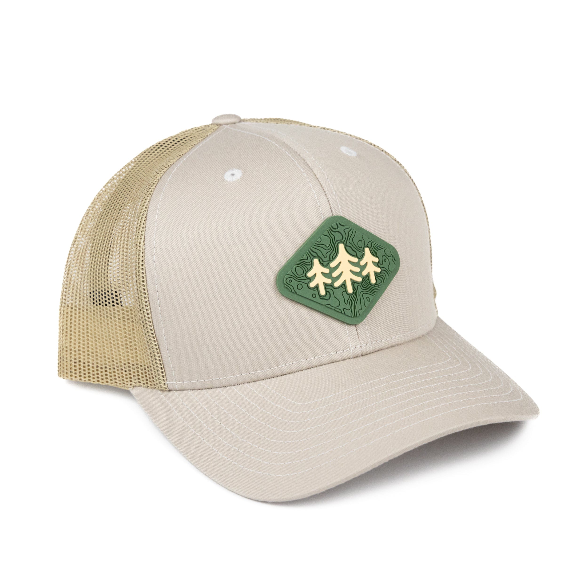 TriPine Trucker Hat Khaki/ Tan Topo Diamond Pines Trucker Hat