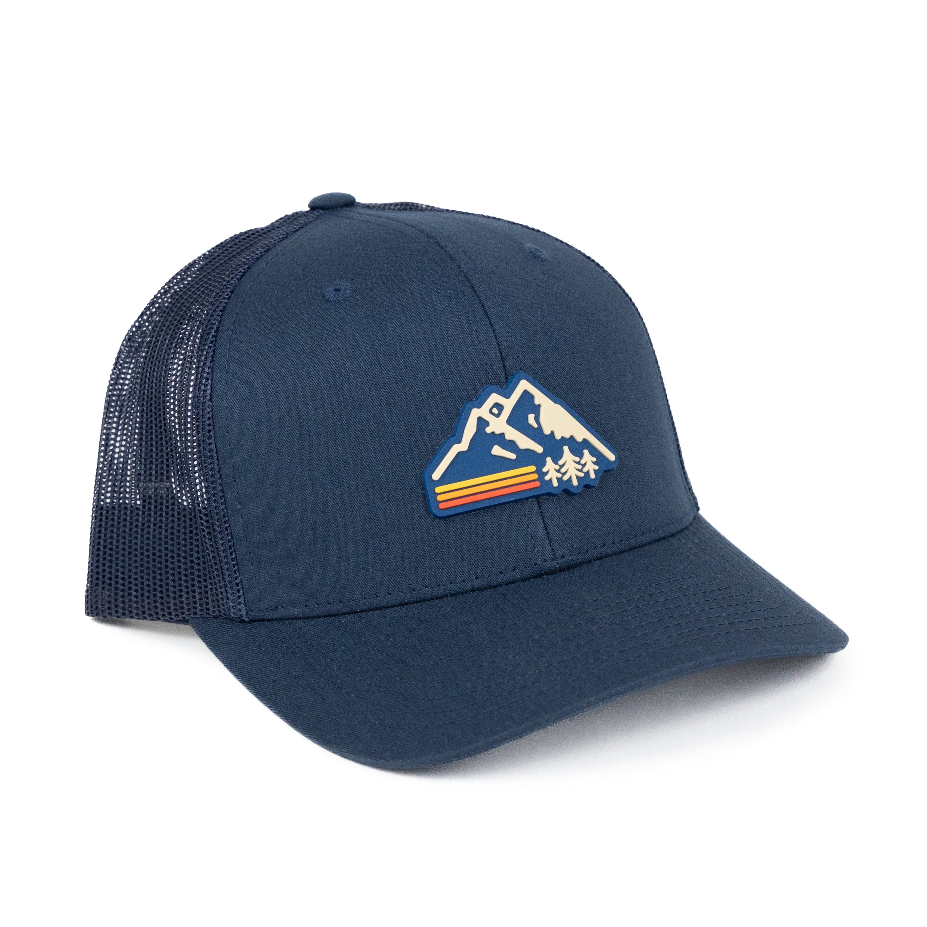 TriPine Trucker Hat Navy/ Navy Retro Mountain Trucker Hat