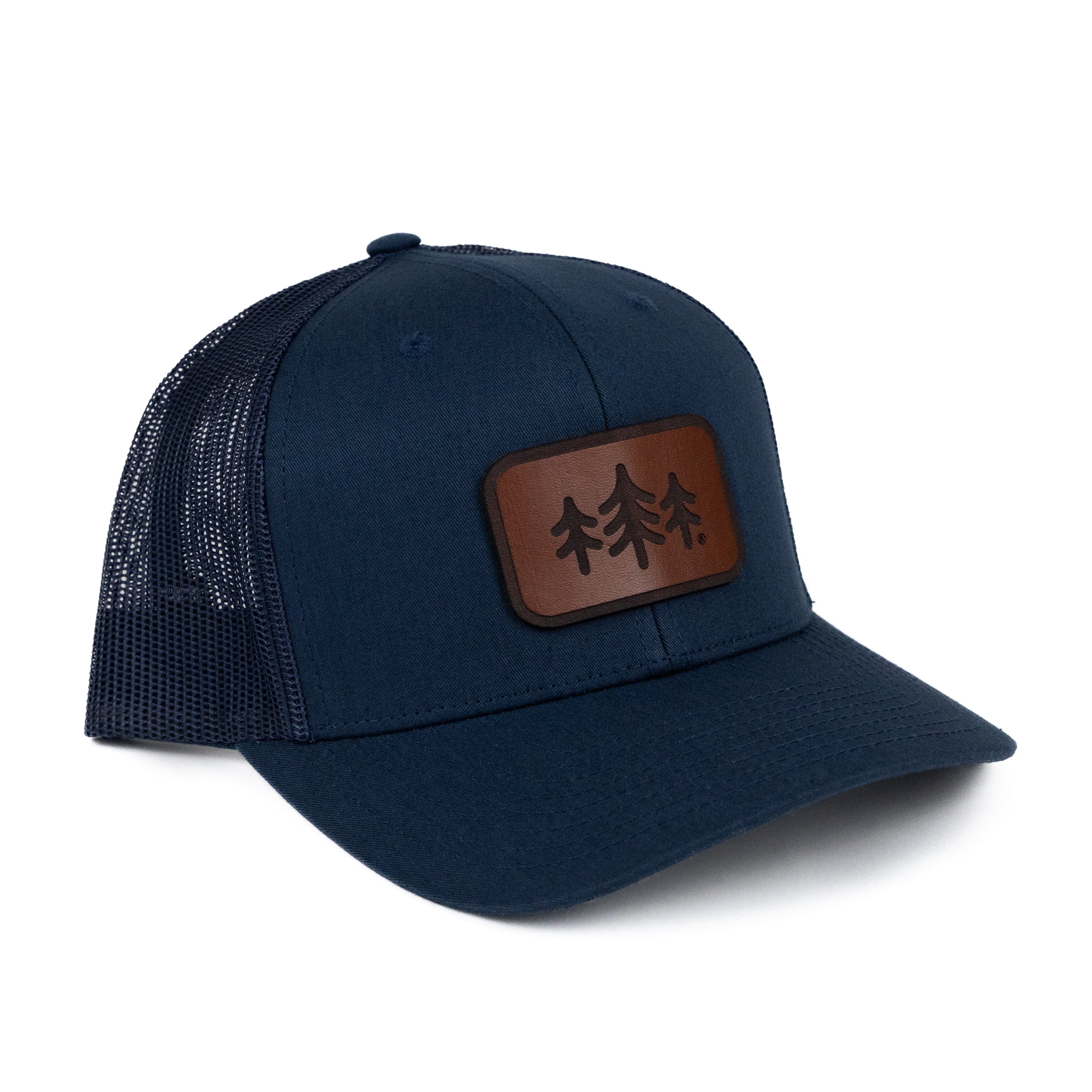 TriPine Trucker Hat Navy/ Navy TriPine Leather Patch Trucker Hat