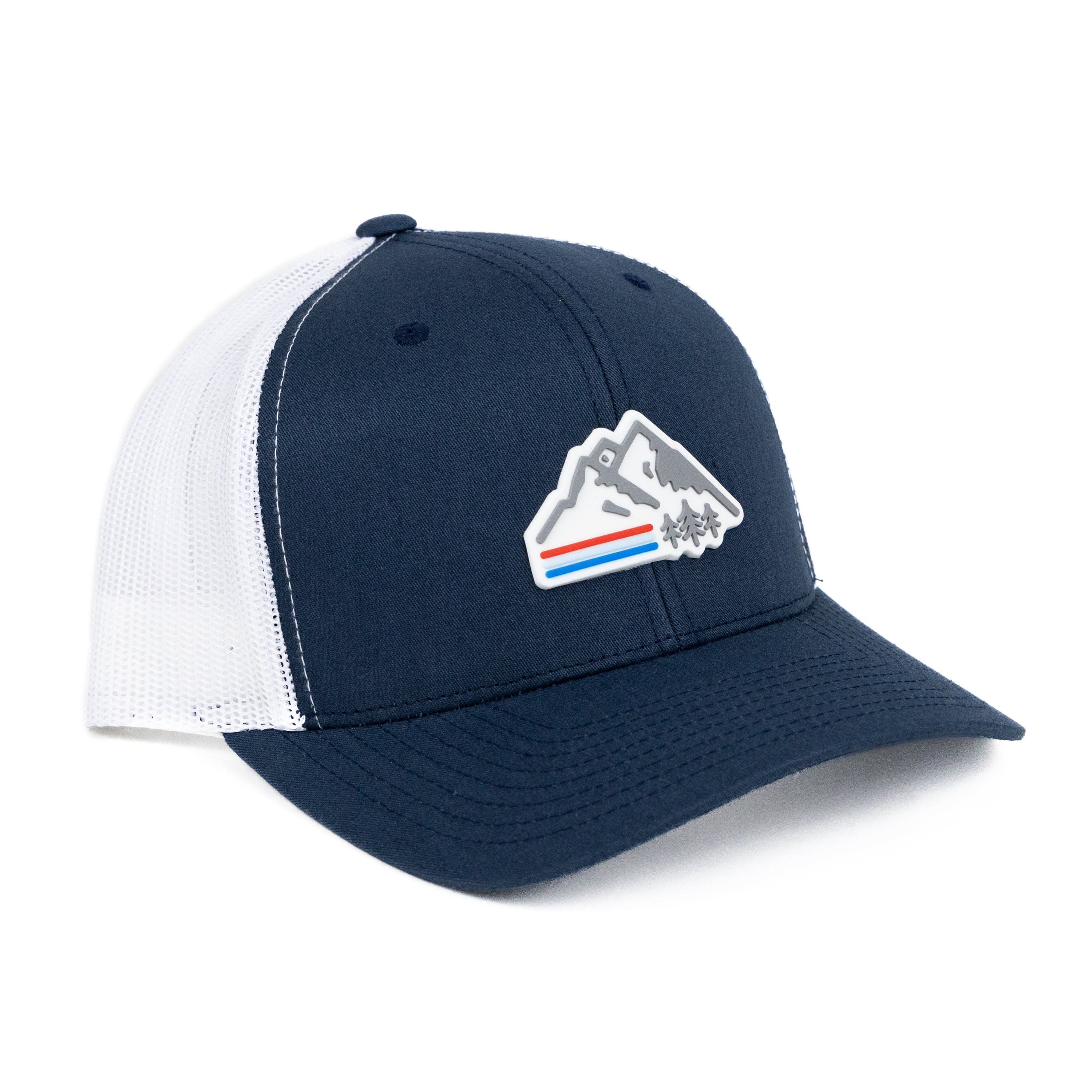 TriPine Trucker Hat Navy/White Retro Mountain Trucker Hat