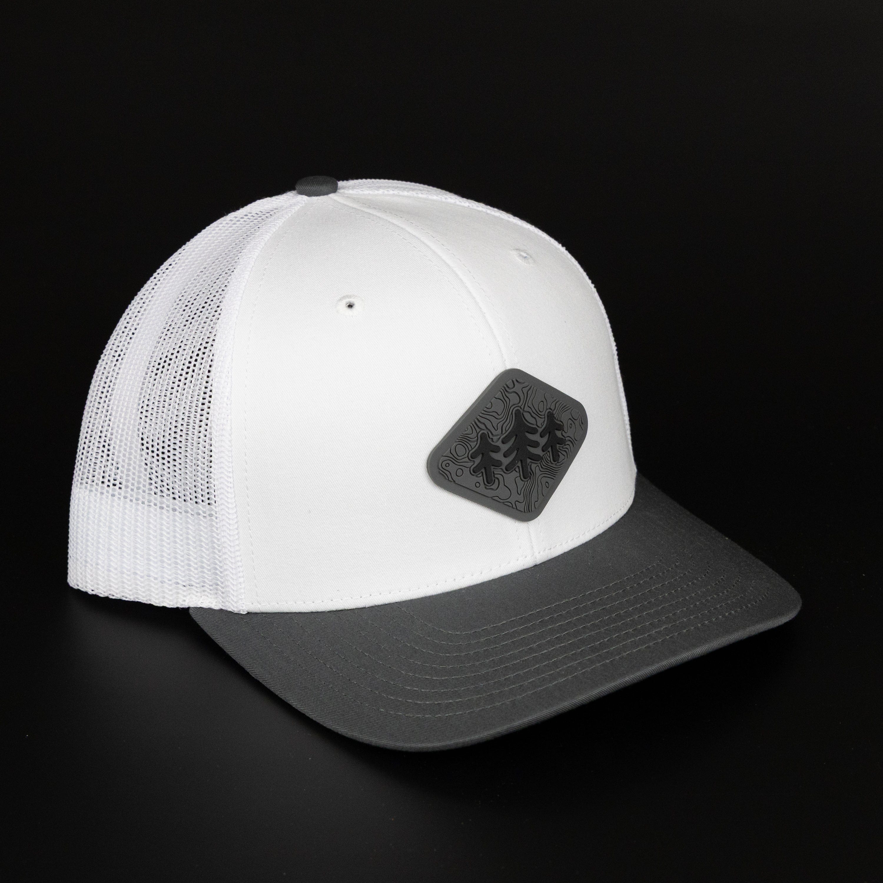 TriPine Trucker Hat White/ Charcoal Topo Diamond Pines Trucker Hat