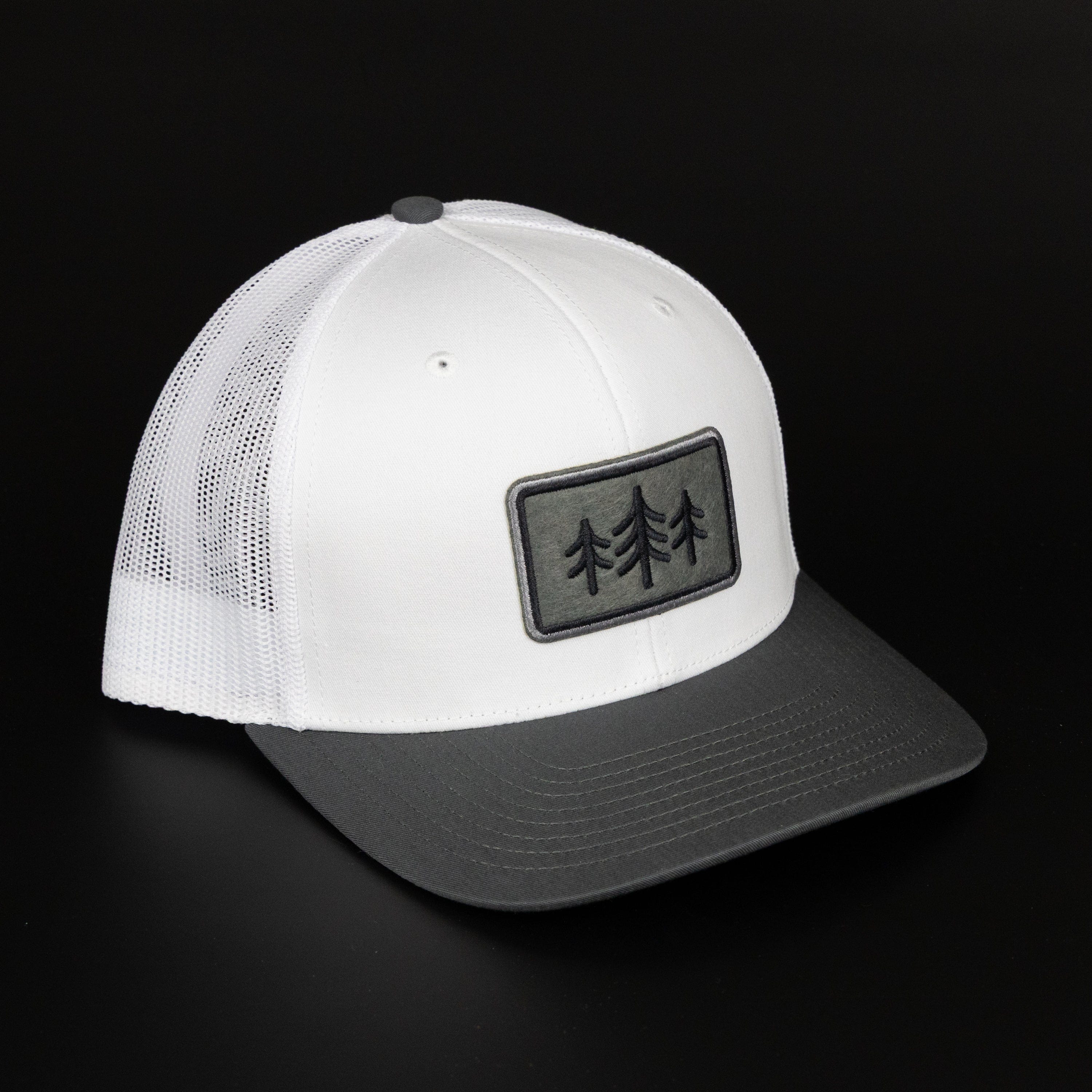 TriPine Trucker Hat White/ Charcoal TriPine Felt Patch Trucker Hat