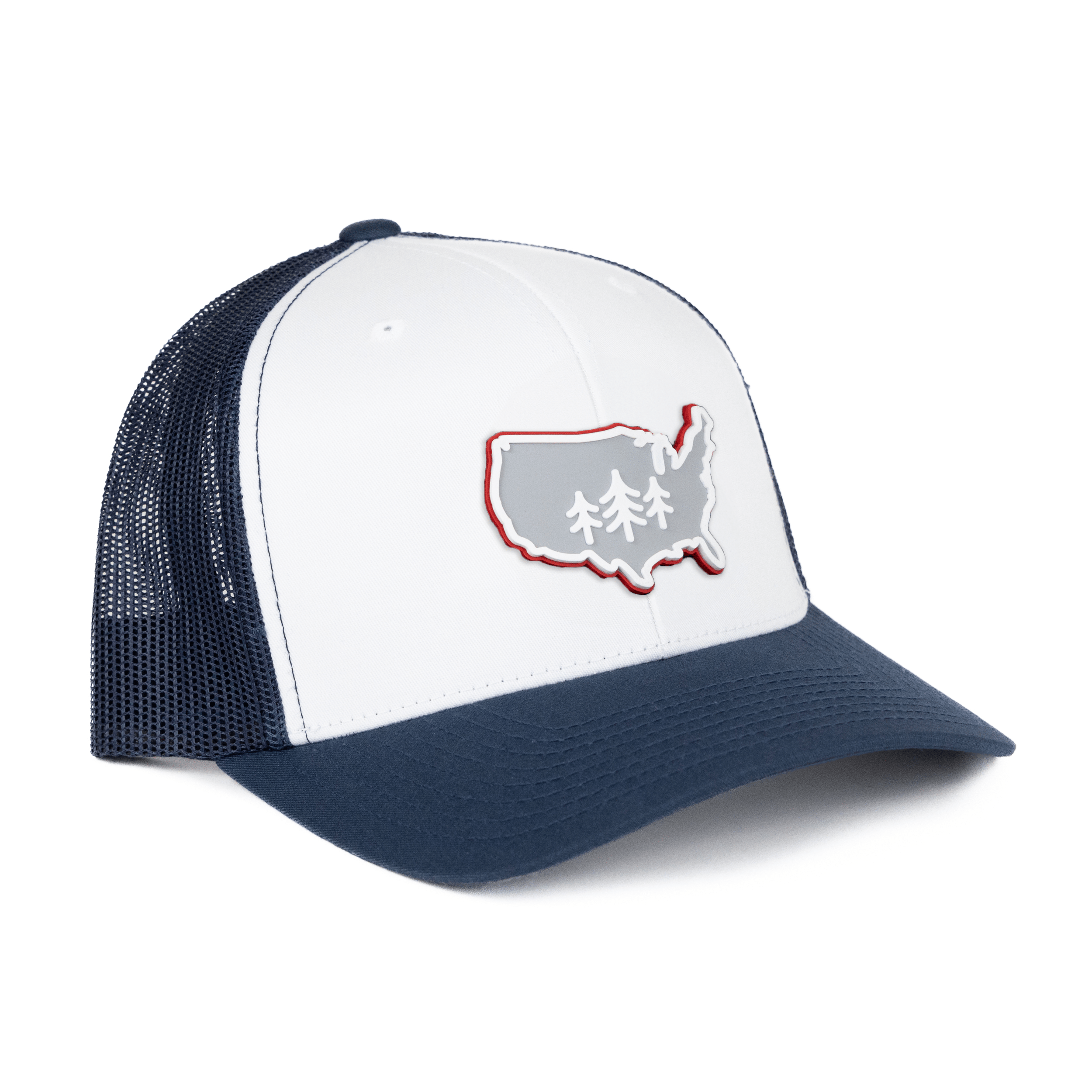 TriPine Trucker Hat White/ Navy/ Navy USA TriPine Trucker Hat