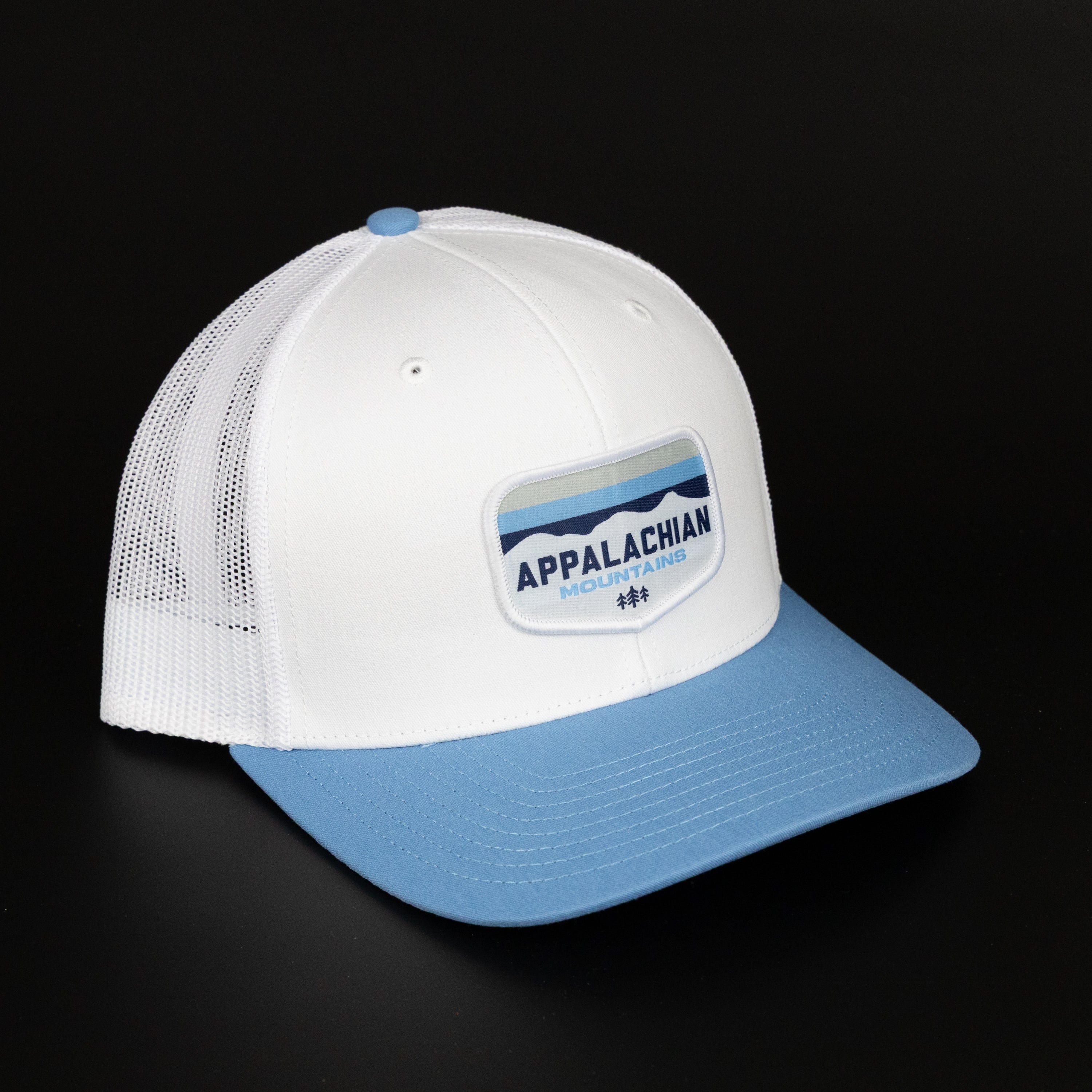 TriPine Trucker Hat White/ Sky Blue Appalachian Mountains Trucker Hat