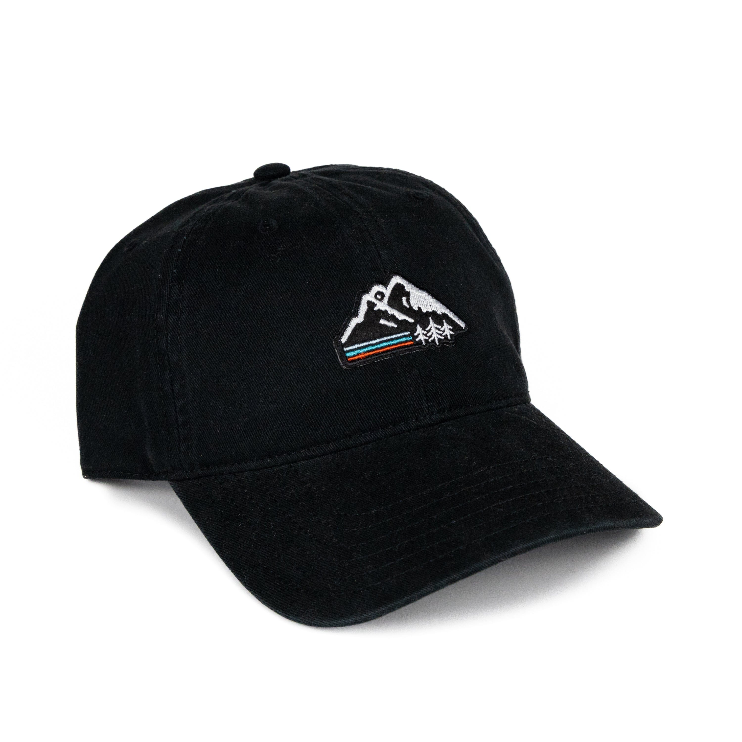 TriPine Unstructured Hat Black Retro Mountain Peached Cotton Dad Hat