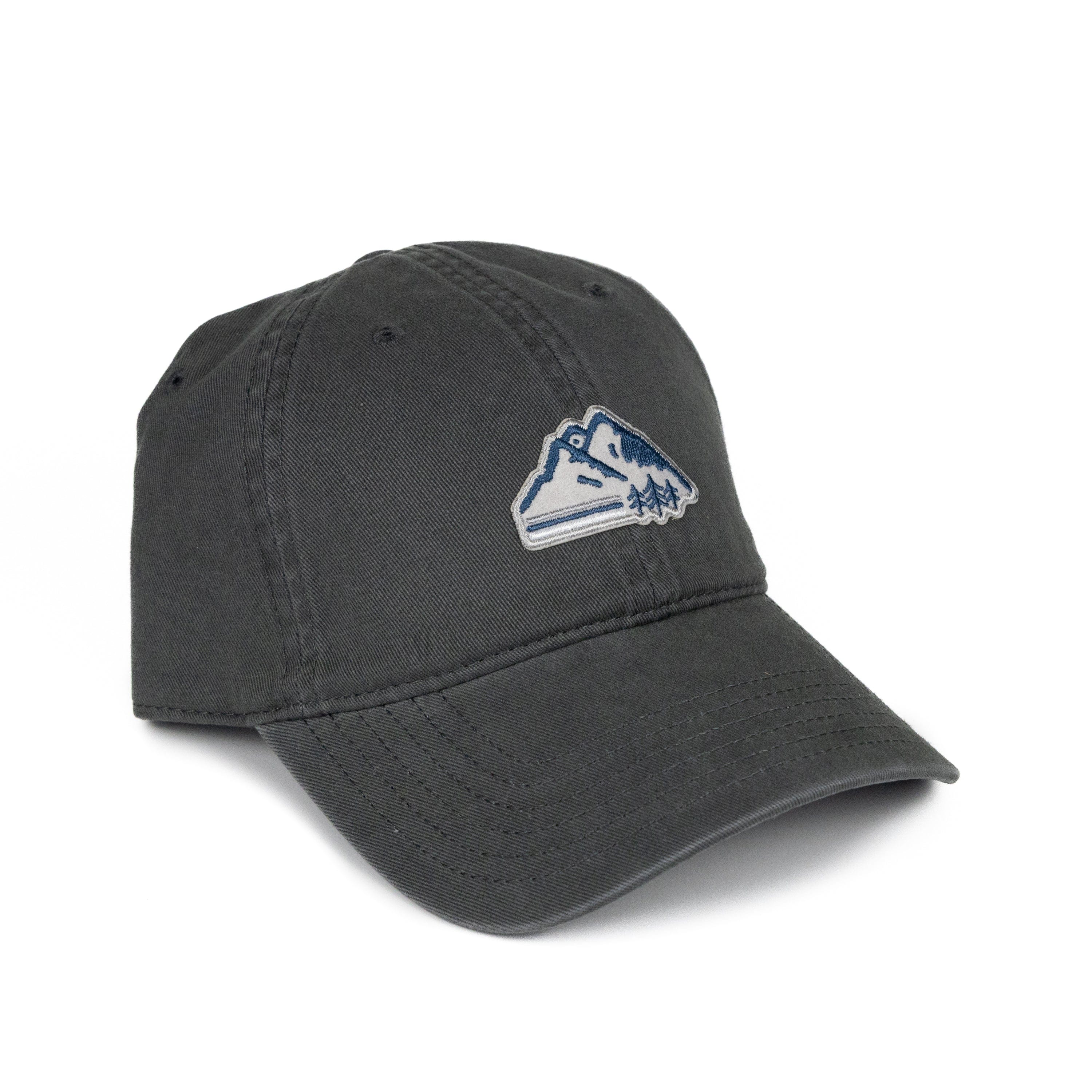 TriPine Unstructured Hat Charcoal Retro Mountain Peached Cotton Dad Hat