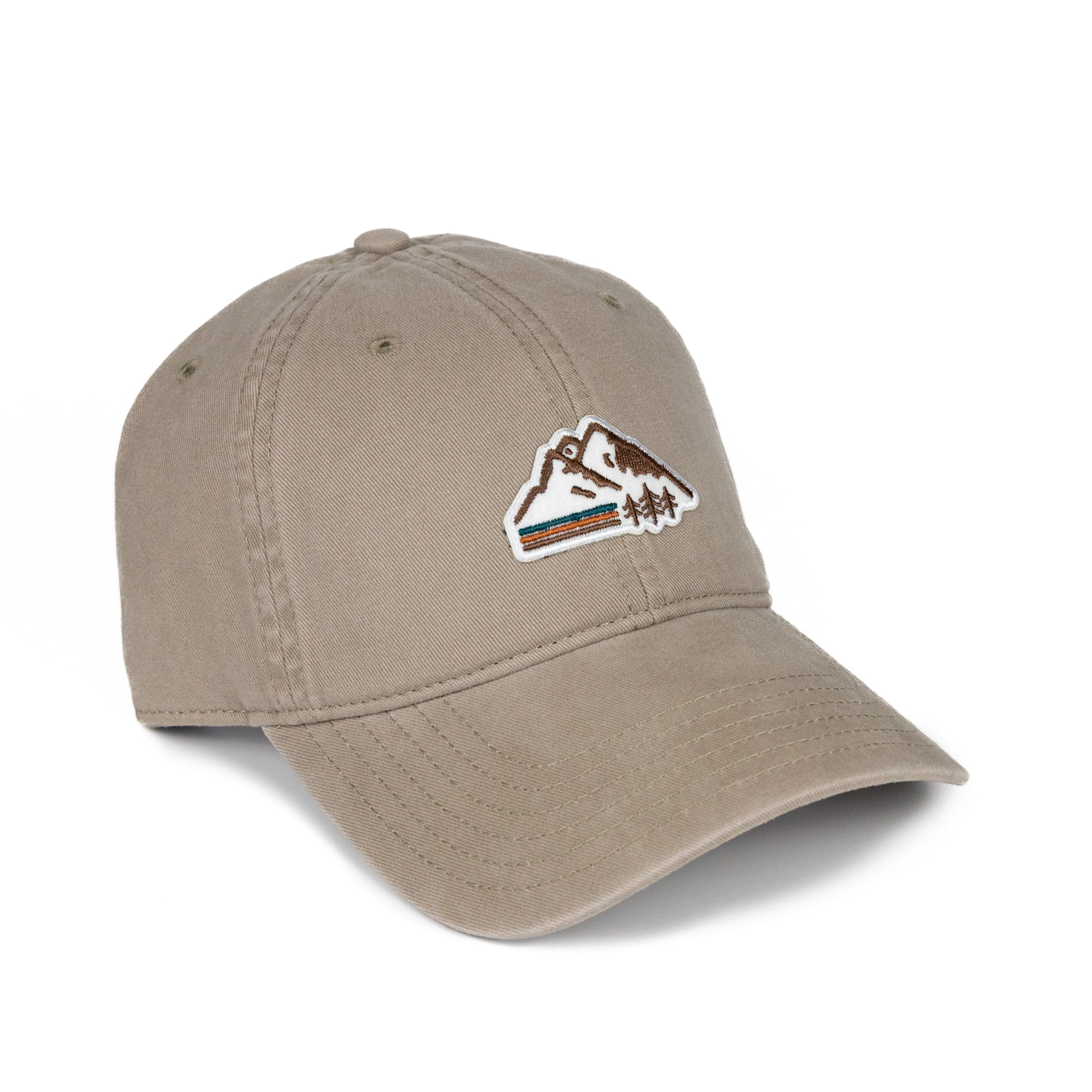 TriPine Unstructured Hat Dark Khaki Retro Mountain Peached Cotton Dad Hat