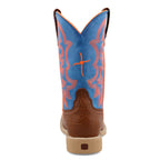 TWISTED X BOOTS Boots Twisted X Kid's Cognac & Neon Blue Hooey Western Boots YHY0001