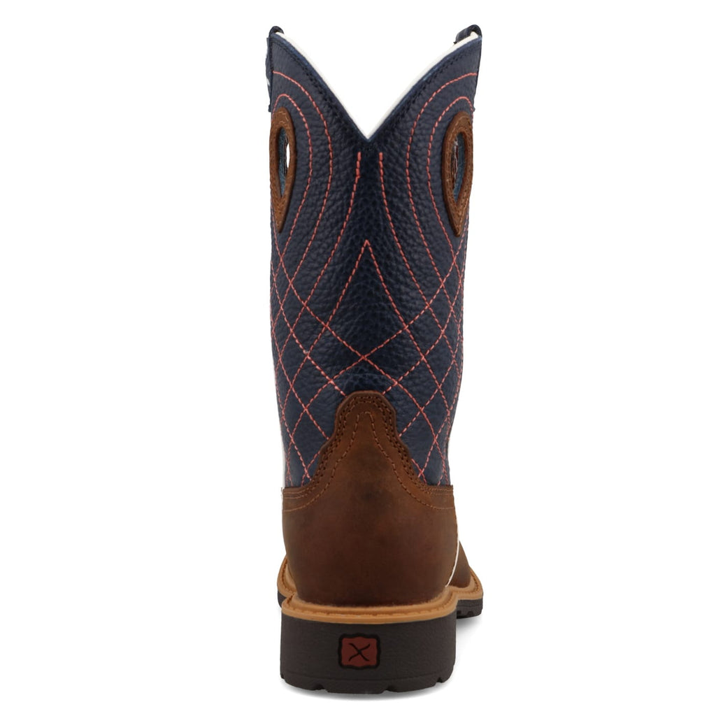 TWISTED X BOOTS Boots Twisted X Kid's Mocha & Navy Cowboy Western Work Boot YCW0013