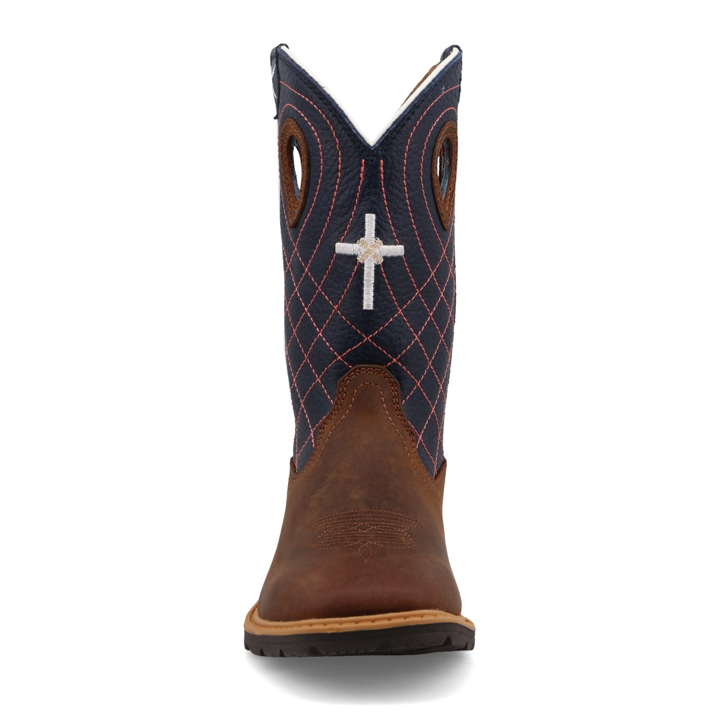 TWISTED X BOOTS Boots Twisted X Kid's Mocha & Navy Cowboy Western Work Boot YCW0013