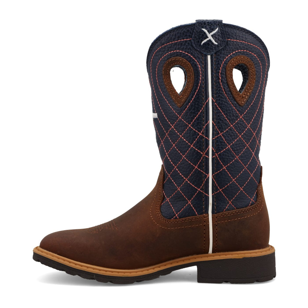 TWISTED X BOOTS Boots Twisted X Kid's Mocha & Navy Cowboy Western Work Boot YCW0013