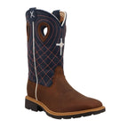 TWISTED X BOOTS Boots Twisted X Kid's Mocha & Navy Cowboy Western Work Boot YCW0013