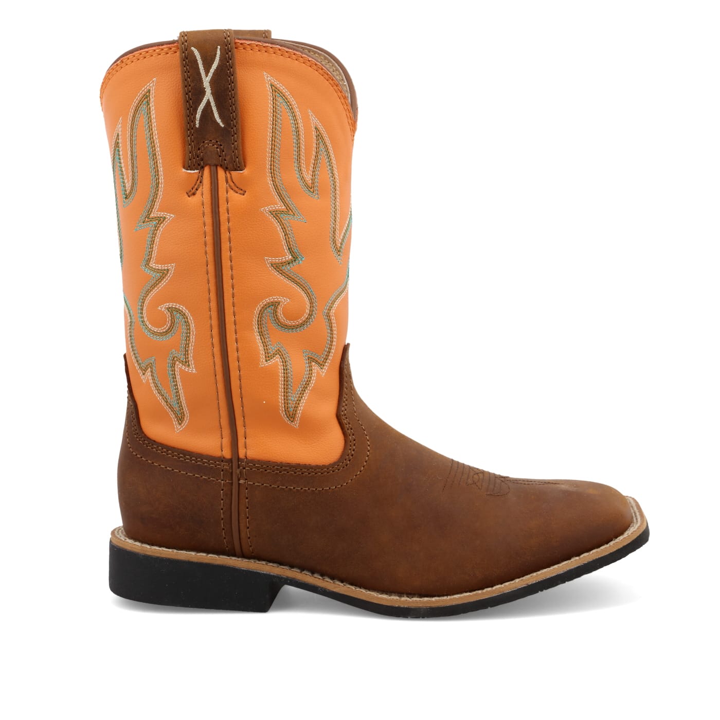 TWISTED X BOOTS Boots Twisted X Kid's Tan & Orange Top Hand Western Boots YTH0018