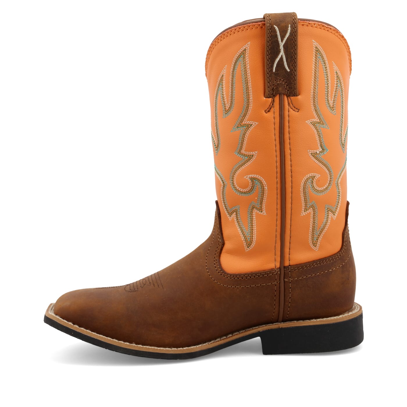 TWISTED X BOOTS Boots Twisted X Kid's Tan & Orange Top Hand Western Boots YTH0018