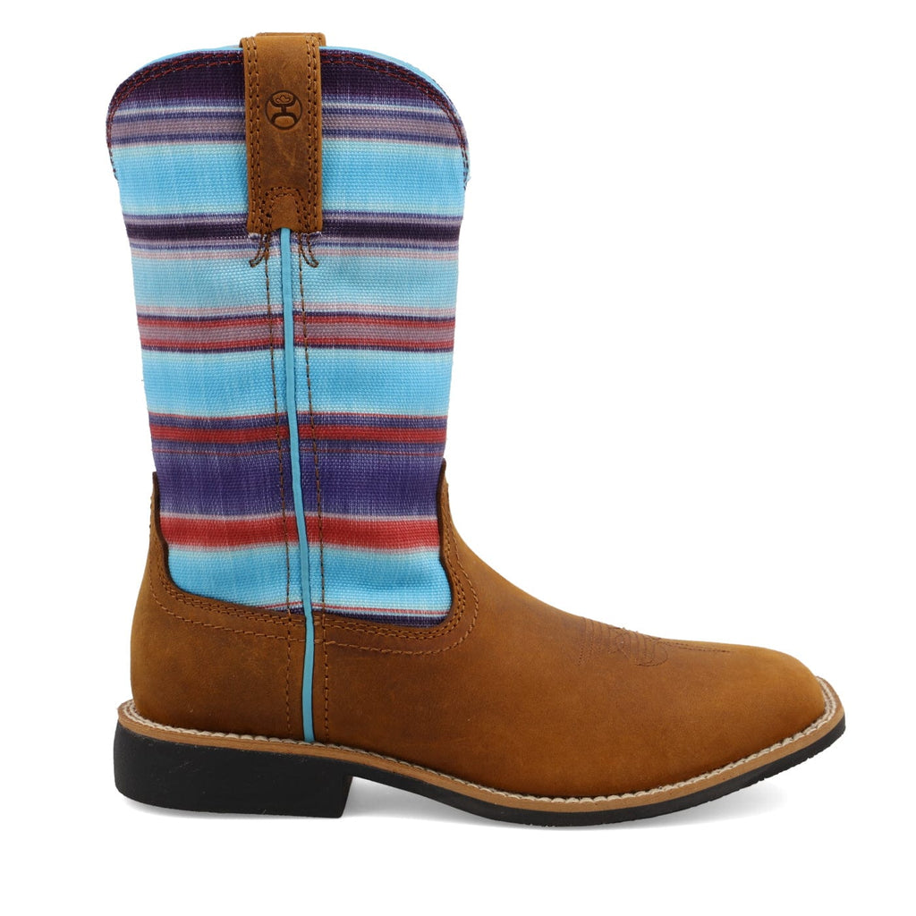 TWISTED X BOOTS Boots Twisted X Kids Distressed Saddle & Blue Multi Hooey Western Boot YHY0011