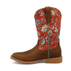 TWISTED X BOOTS Boots Twisted X Kids Rustic Brown & Red Floral Hooey Western Boot YHY0013