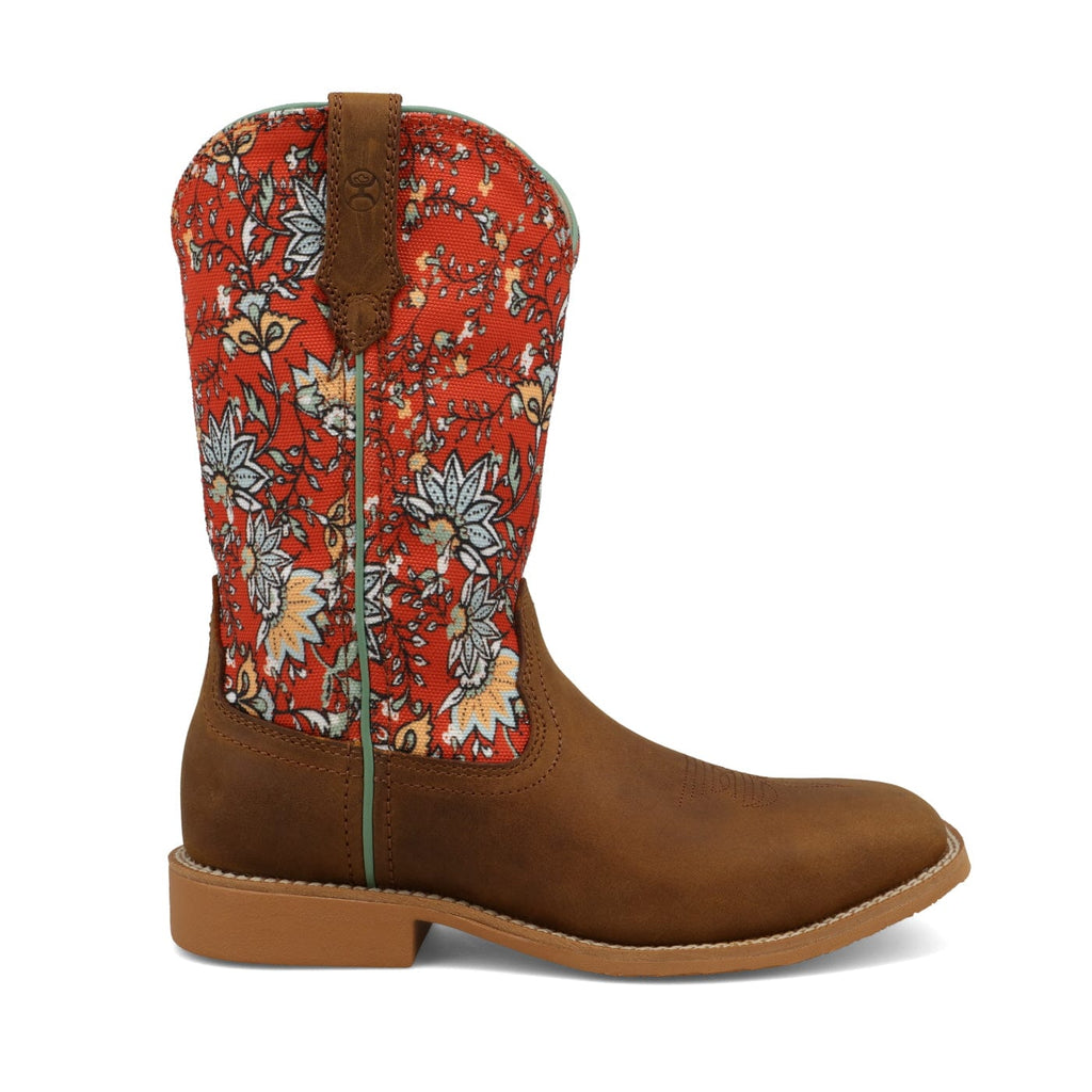 TWISTED X BOOTS Boots Twisted X Kids Rustic Brown & Red Floral Hooey Western Boot YHY0013