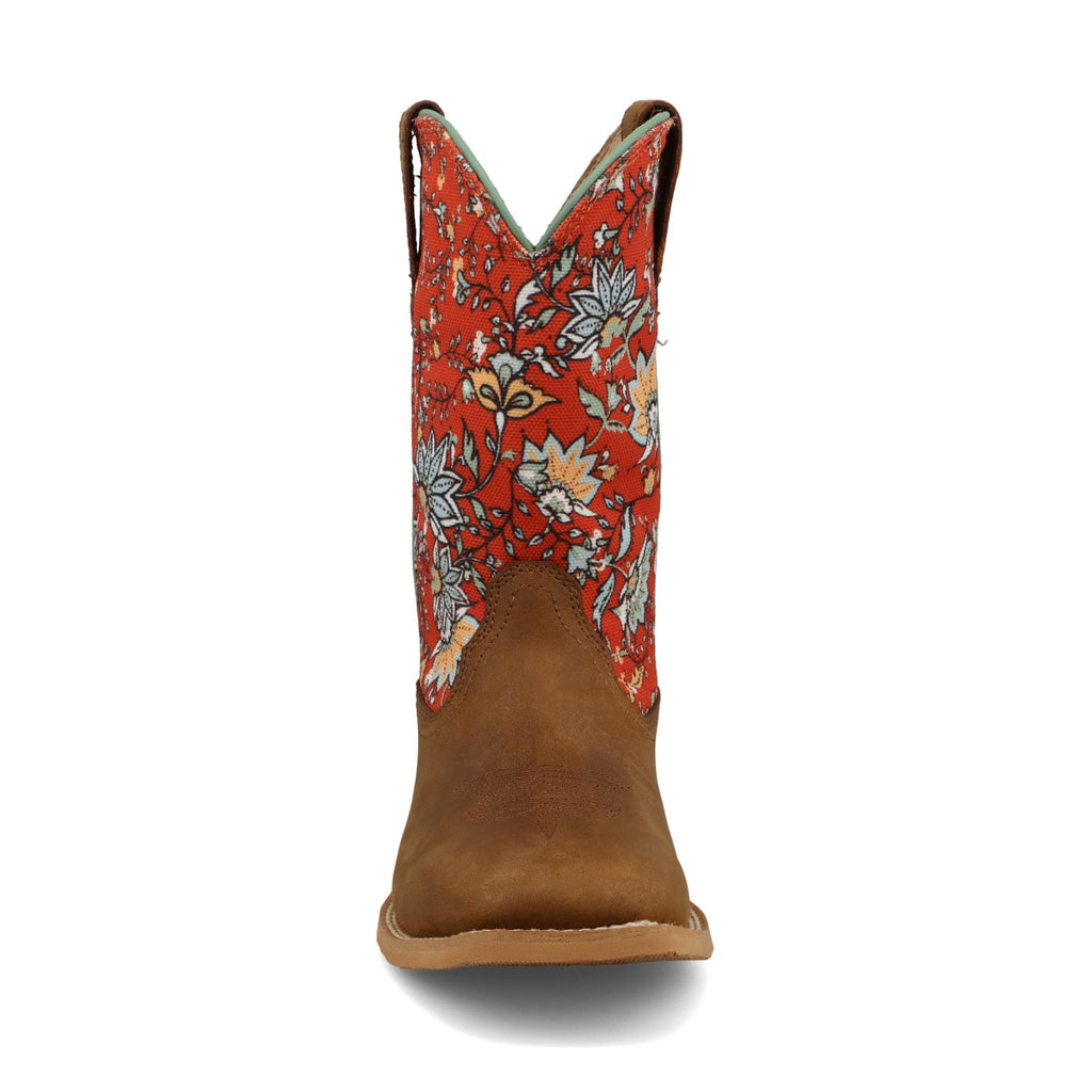 TWISTED X BOOTS Boots Twisted X Kids Rustic Brown & Red Floral Hooey Western Boot YHY0013