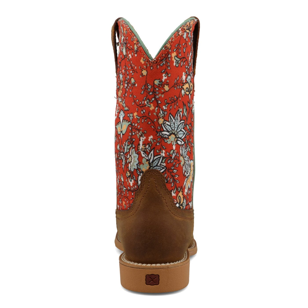 TWISTED X BOOTS Boots Twisted X Kids Rustic Brown & Red Floral Hooey Western Boot YHY0013