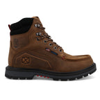 TWISTED X BOOTS Boots Twisted X Men's Brown & Black 6" Waterproof Lace Up Work Boots MDAW001