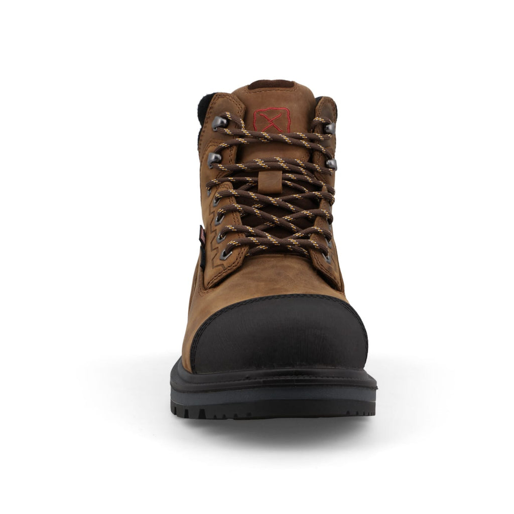 TWISTED X BOOTS Boots Twisted X Men's Brown & Black Nano Toe Lace Up Waterproof Work Boots MDANW01