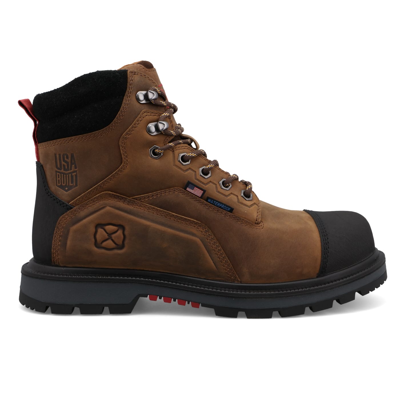 TWISTED X BOOTS Boots Twisted X Men's Brown & Black Nano Toe Lace Up Waterproof Work Boots MDANW01