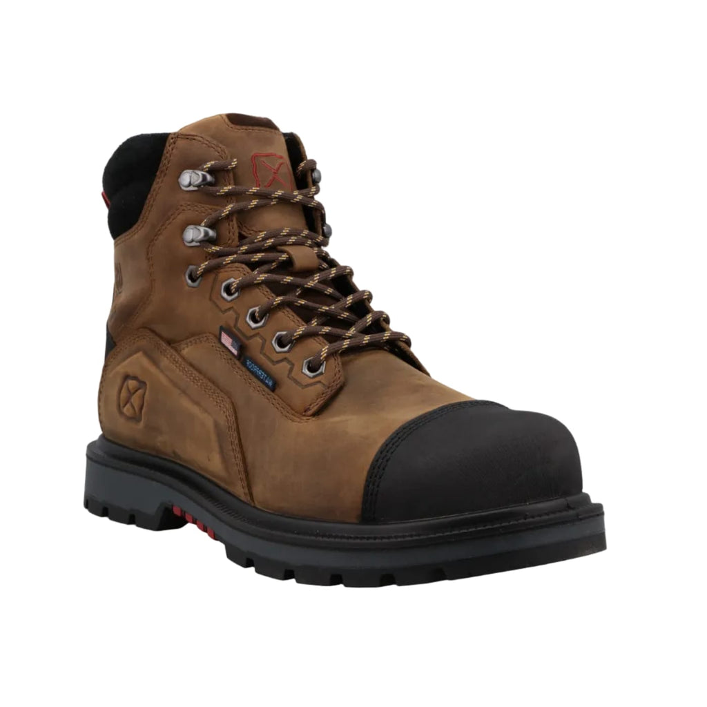 TWISTED X BOOTS Boots Twisted X Men's Brown & Black Nano Toe Lace Up Waterproof Work Boots MDANW01