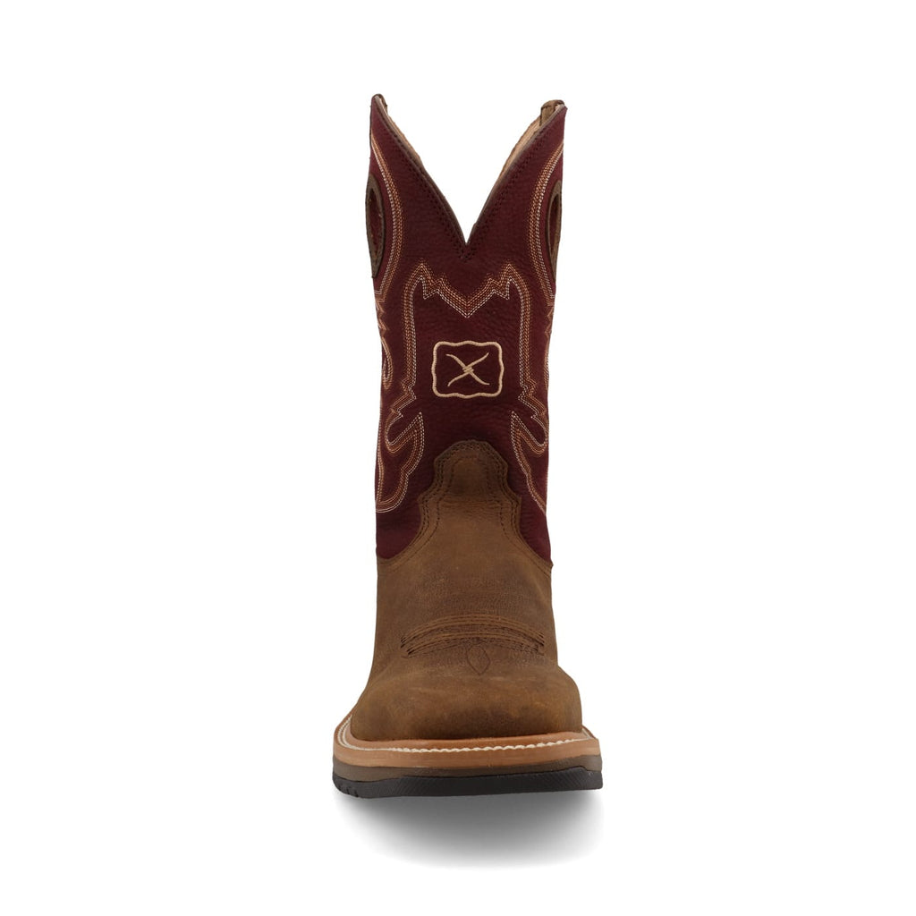 TWISTED X BOOTS Boots Twisted X Men's Brunette & Oxblood Horseman Western Work Boot MHM0025