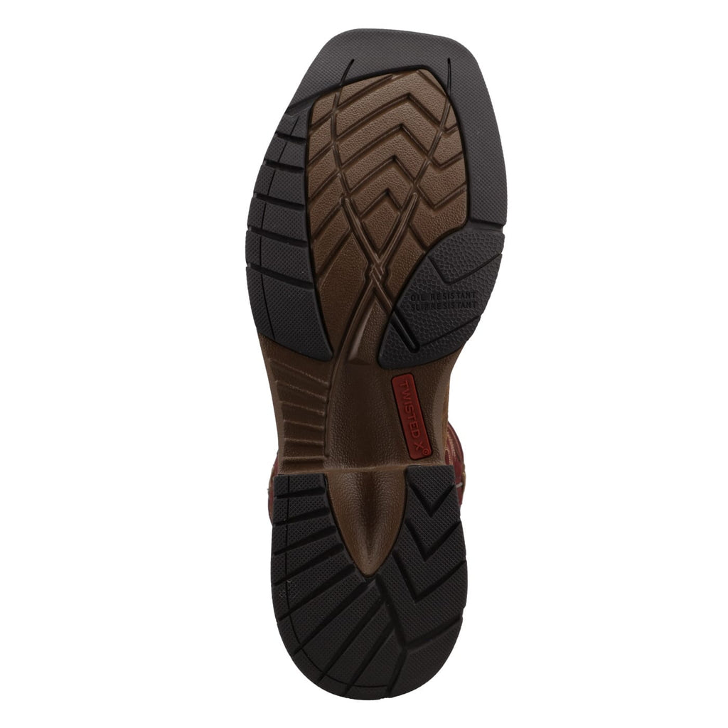 TWISTED X BOOTS Boots Twisted X Men's Brunette & Oxblood Horseman Western Work Boot MHM0025