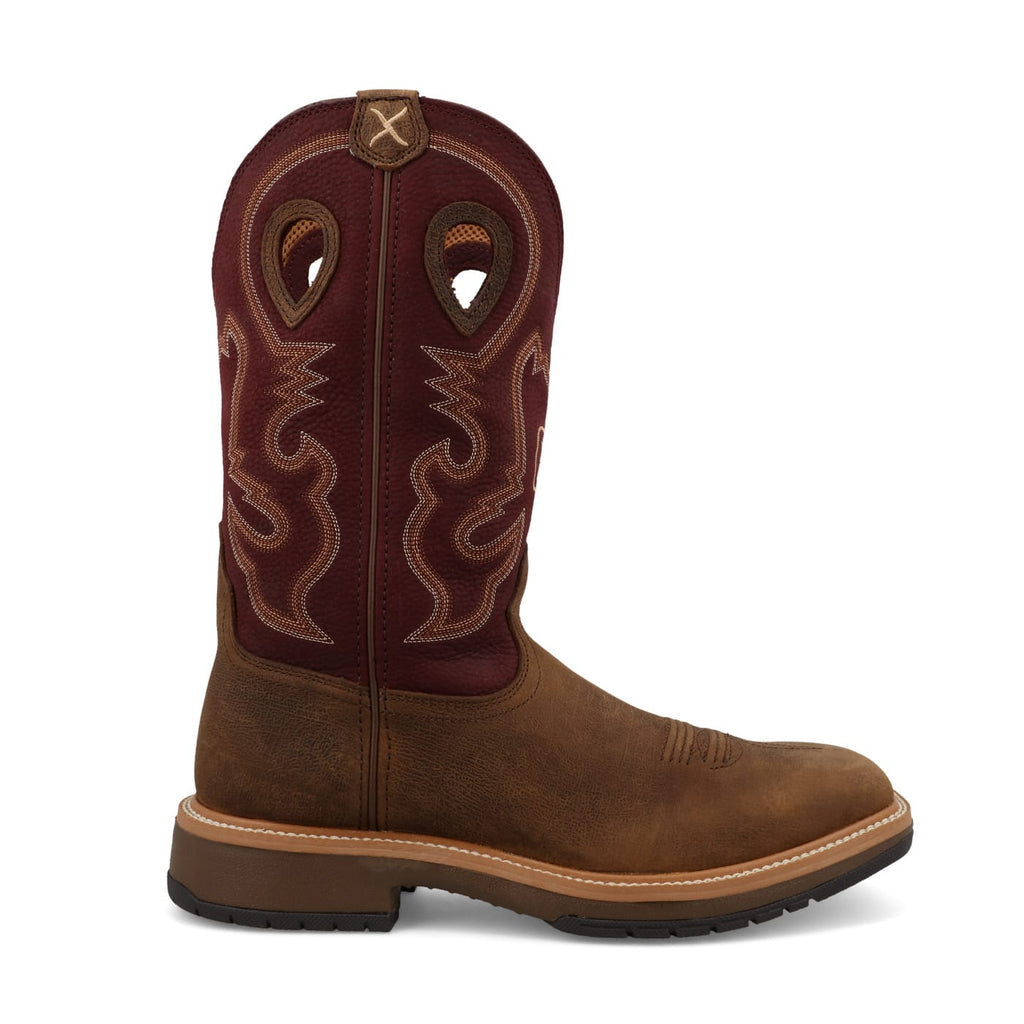 TWISTED X BOOTS Boots Twisted X Men's Brunette & Oxblood Horseman Western Work Boot MHM0025