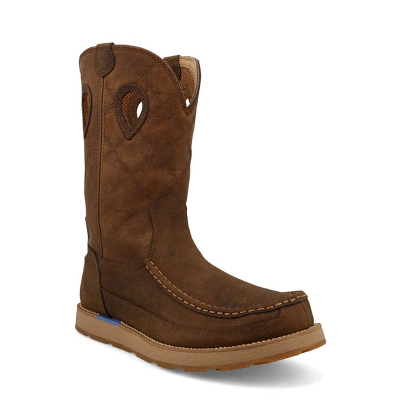 Twisted X Men's Brunette & Pecan Pull On Wedge Sole Work Boot
