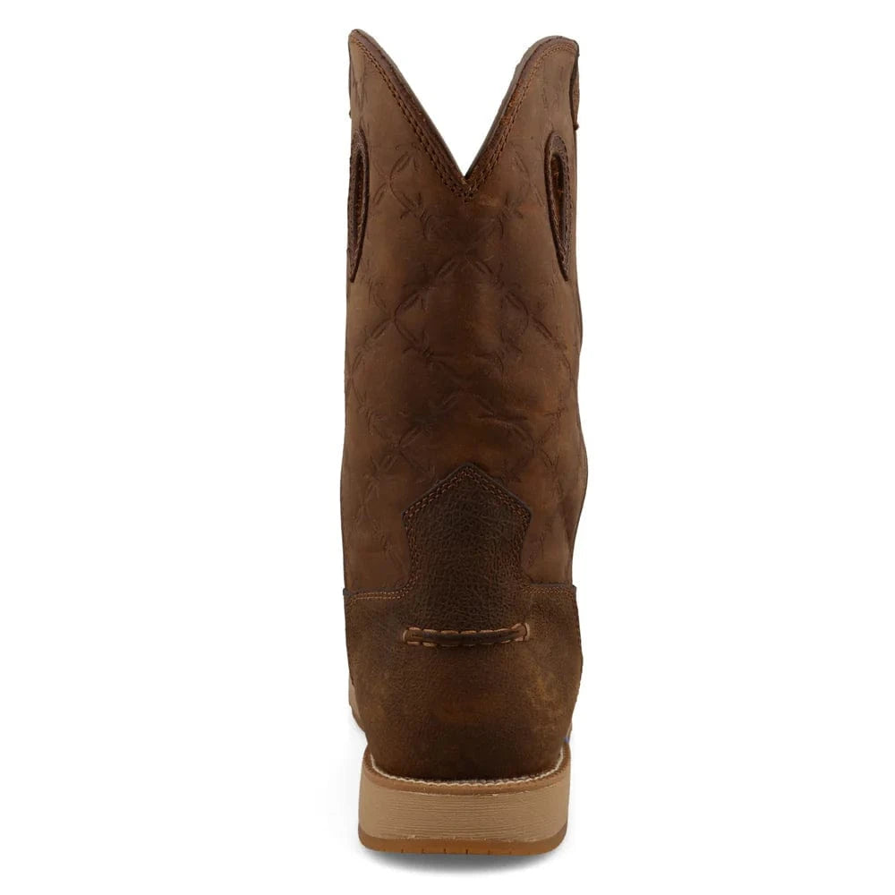 TWISTED X BOOTS Boots Twisted X Men's Brunette & Pecan Pull On Wedge Sole Work Boot MCBX001