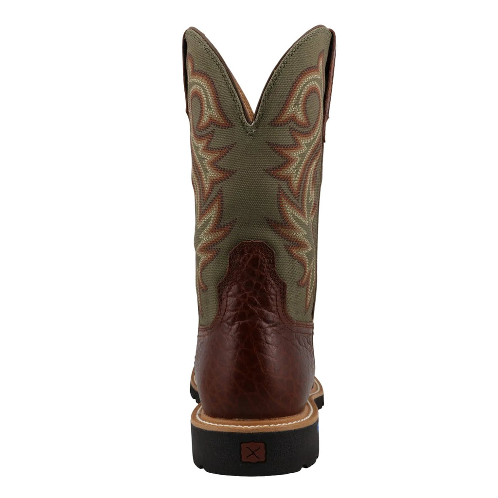 TWISTED X BOOTS Boots Twisted X Men's Caramel Cafe & Moss Tech X Western Work Boot MXTP006