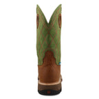 TWISTED X BOOTS Boots Twisted X Men's Carmel Cafe & Green Comp Toe Western Work Boot MXBNW07