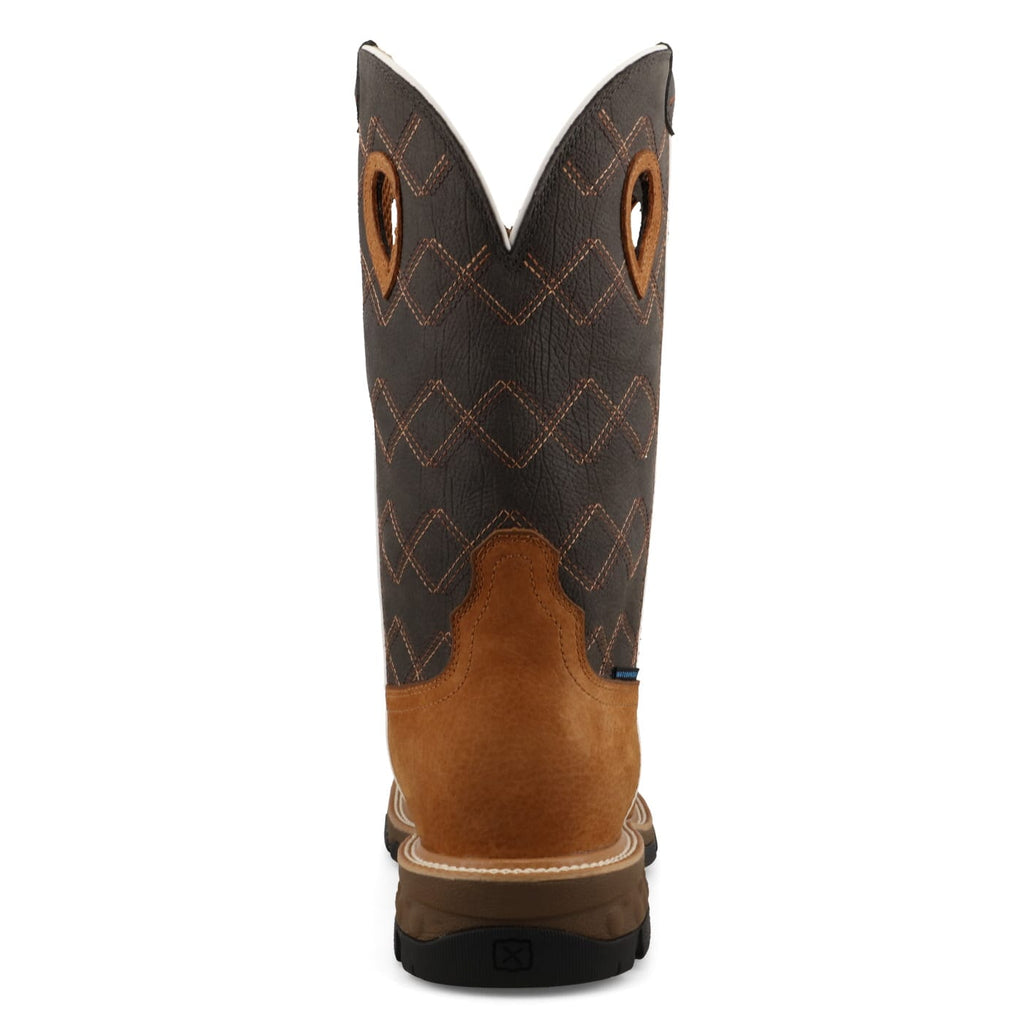 TWISTED X BOOTS Boots Twisted X Men's Clay & Pewter Waterproof Nano Toe Western Work Boot MXBNW13