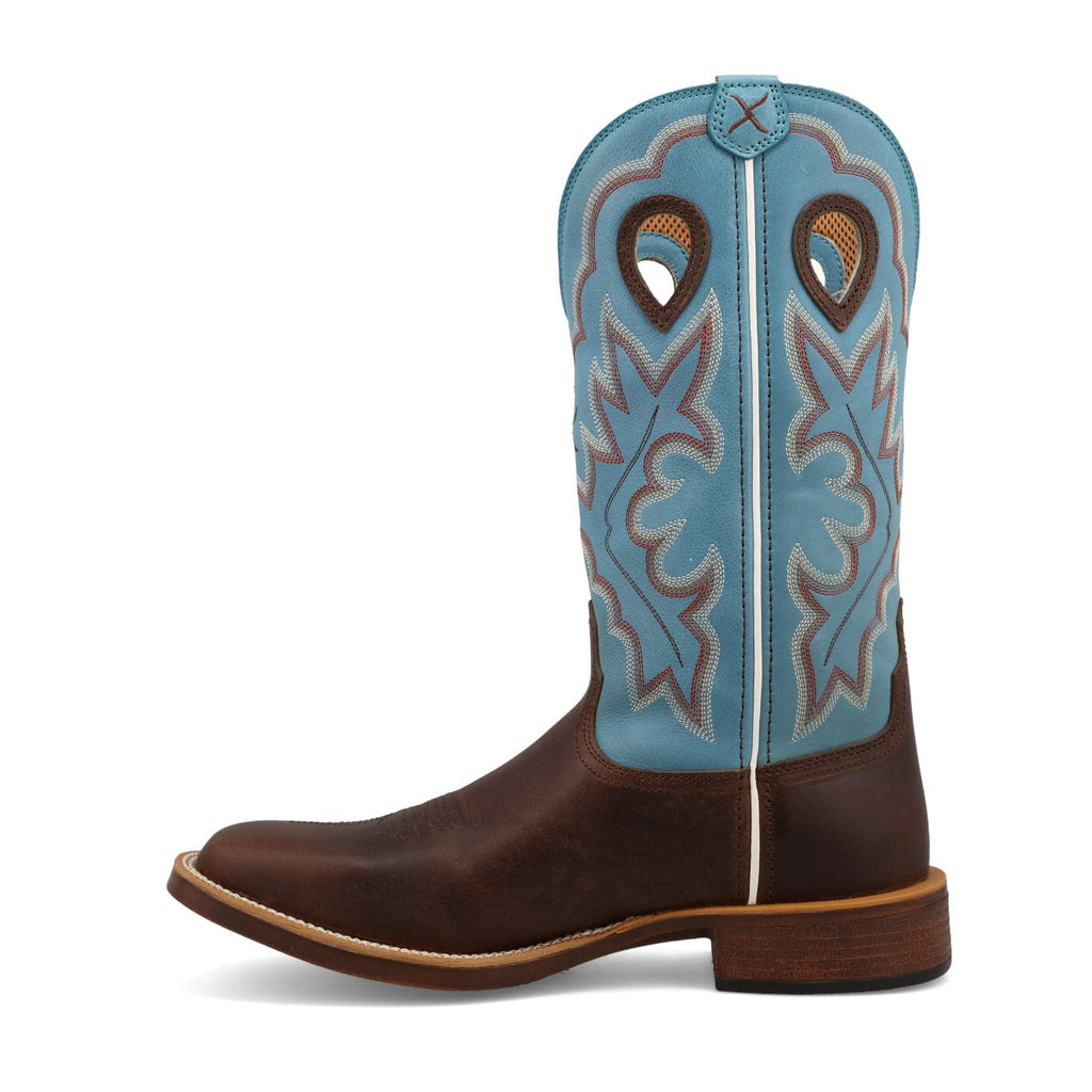 TWISTED X BOOTS Boots Twisted X Men's Dark Brown & Lagoon Top Hand Western Boot  MTH0031