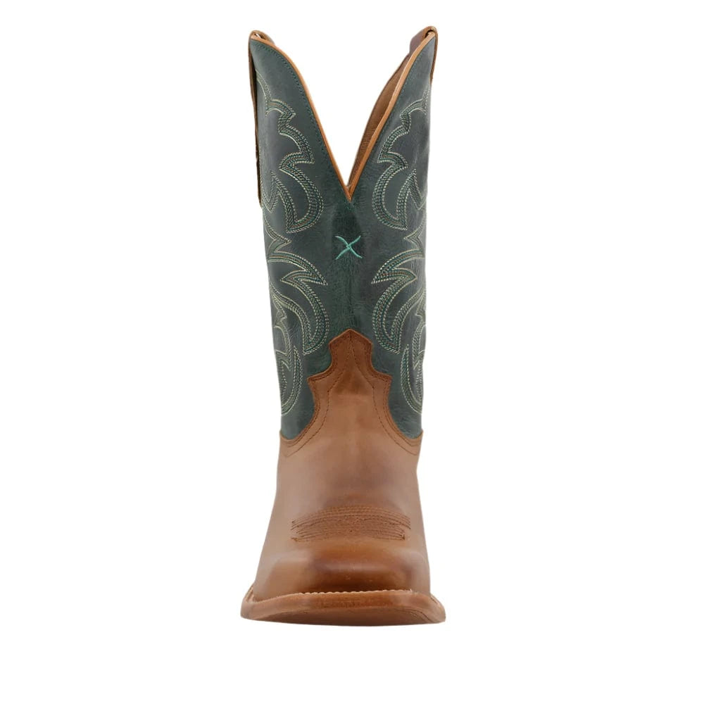 TWISTED X BOOTS Boots Twisted X Men's Light Tan & Teal Rancher Western Boot MRAL027