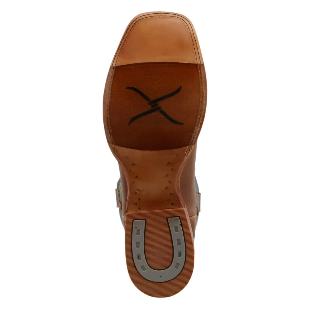 TWISTED X BOOTS Boots Twisted X Men's Light Tan & Teal Rancher Western Boot MRAL027