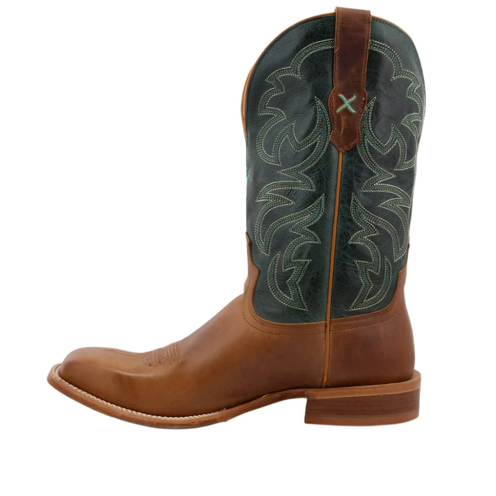 TWISTED X BOOTS Boots Twisted X Men's Light Tan & Teal Rancher Western Boot MRAL027