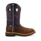 TWISTED X BOOTS Boots Twisted X Men's Mocha & Navy Western Work Boot MXBAW01