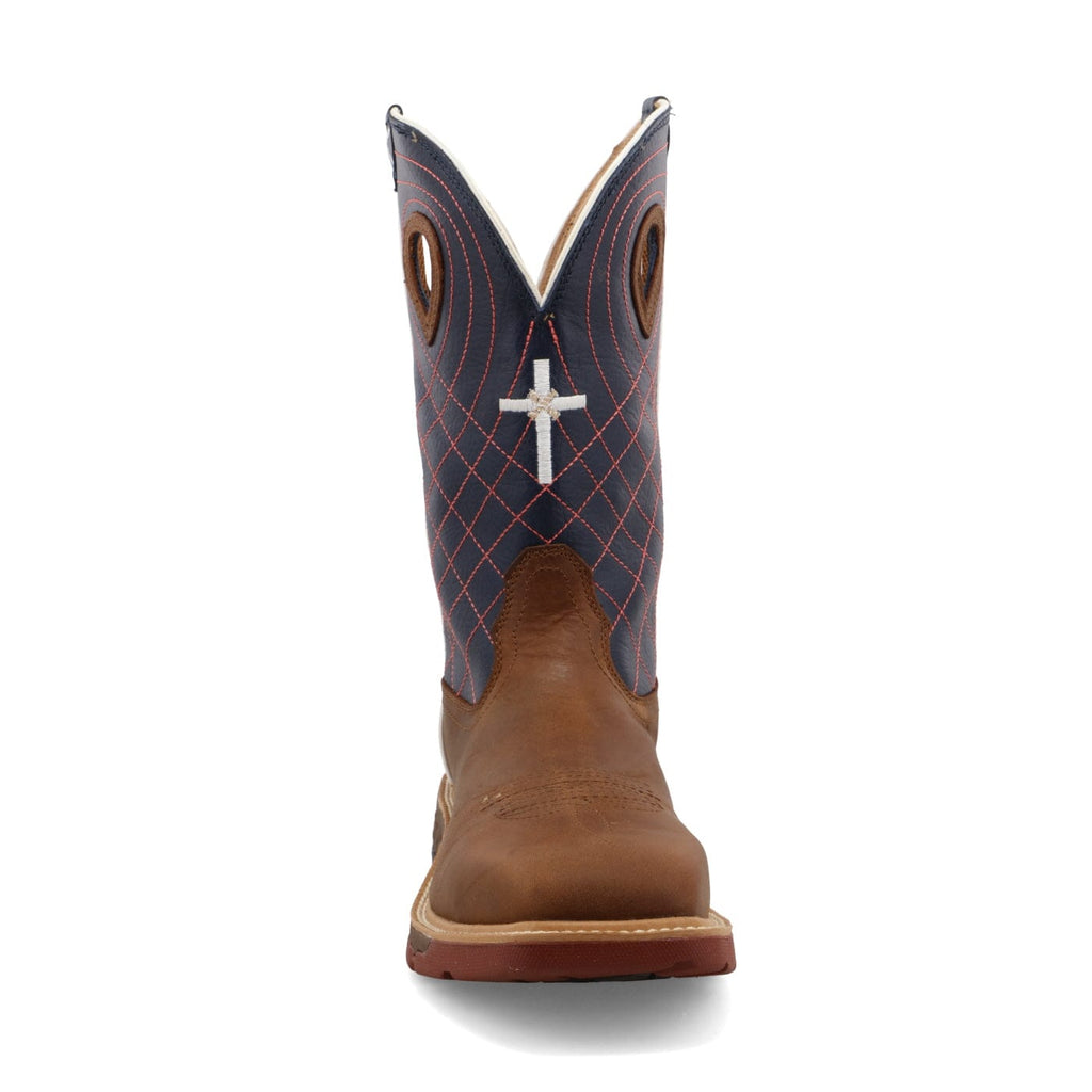 TWISTED X BOOTS Boots Twisted X Men's Mocha & Navy Western Work Boot MXBAW01