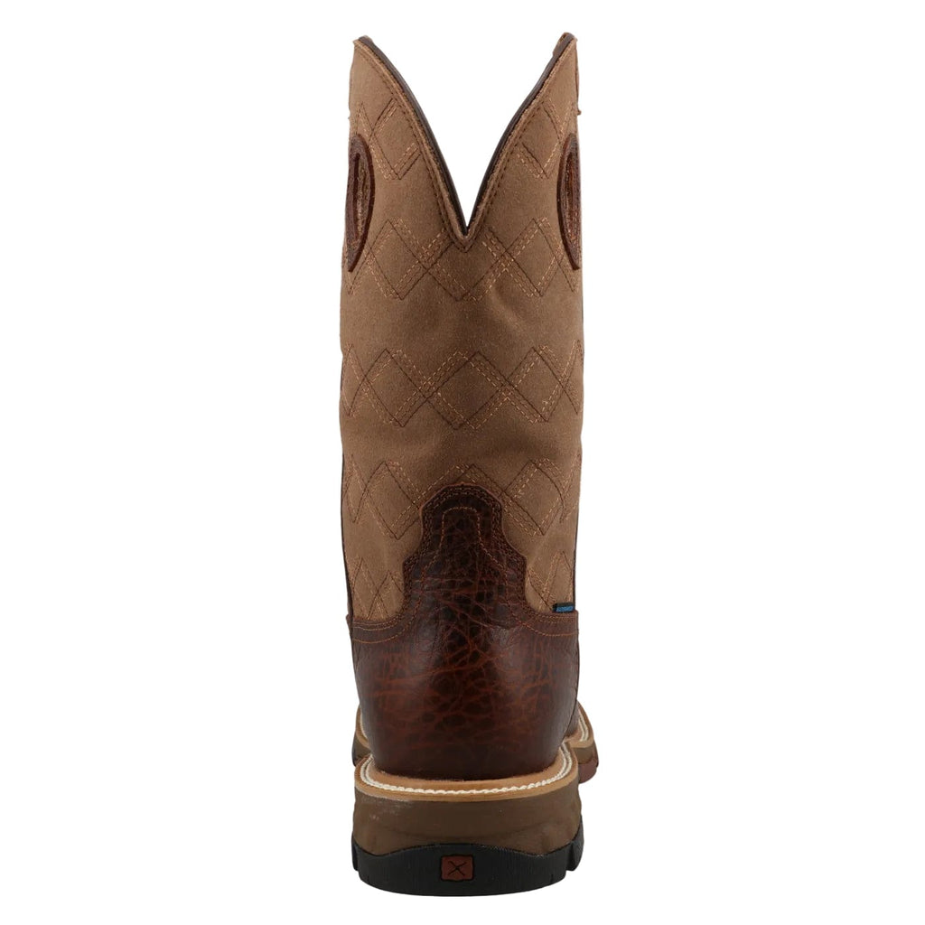 TWISTED X BOOTS Boots Twisted X Men's Rustic Brown Comp Toe Waterproof Work Boot MXBNW12