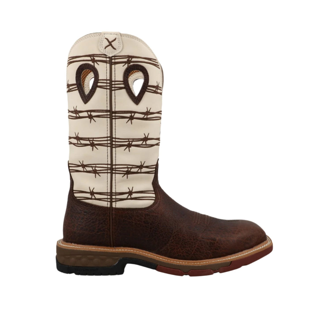TWISTED X BOOTS Boots Twisted X Men's Steel Toe Brown Elephant Print Western Work Boot MXBA006