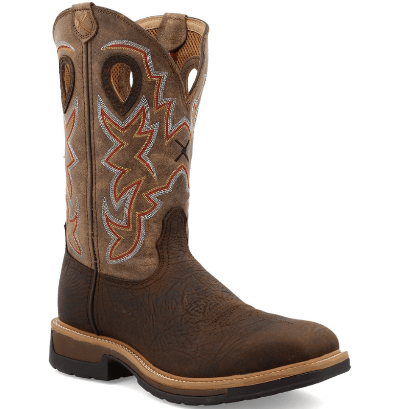 TWISTED X BOOTS Boots Twisted X Men's Taupe Brown & Bomber Western Work Boots MLCA001